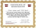 Standard Certificate of Registration